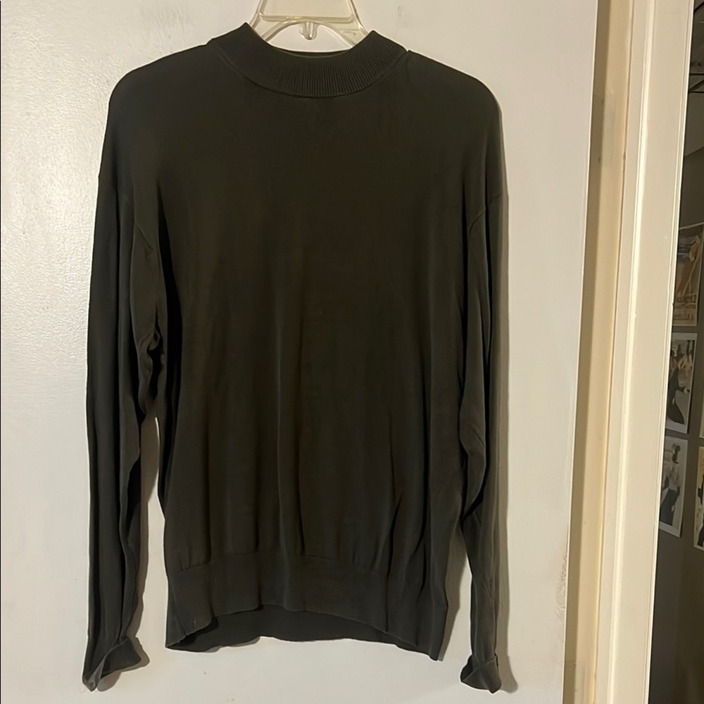 Va Bene olive green mens mock turtleneck sweater